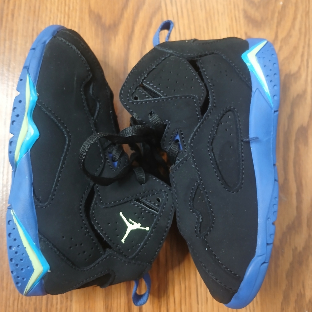 Nike Air Jordan True Flight Black Purple Sneaker Toddler Size 9C High‎ Top Shoe